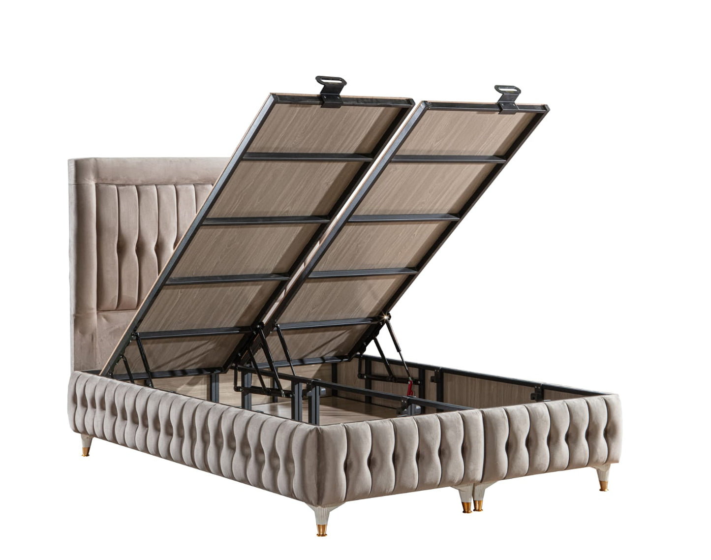 Mercan Boxspringbett mit Stauraum und Matratze