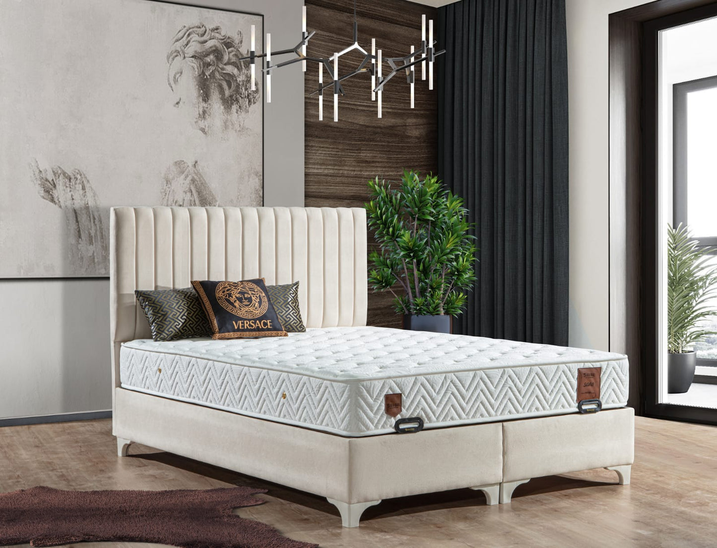 Sara 1 Boxspringbett mit Stauraum und Matratze